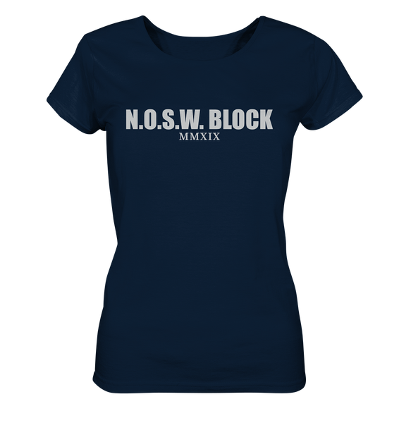 N.O.S.W. BLOCK Shirt "MMXIX" Girls Organic T-Shirt navy