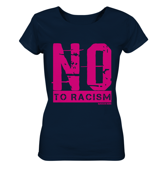 N.O.S.W. BLOCK Gegen Rechts Shirt "NO TO RACISM" Damen Organic T-Shirt navy