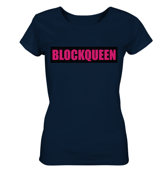 N.O.S.W. BLOCK Fanblock Shirt "BLOCKQUEEN" Damen Organic T-Shirt navy