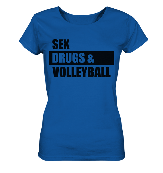N.O.S.W. BLOCK Fanblock Shirt "SEX, DRUGS & VOLLEYBALL" Girls Organic Shirt blau
