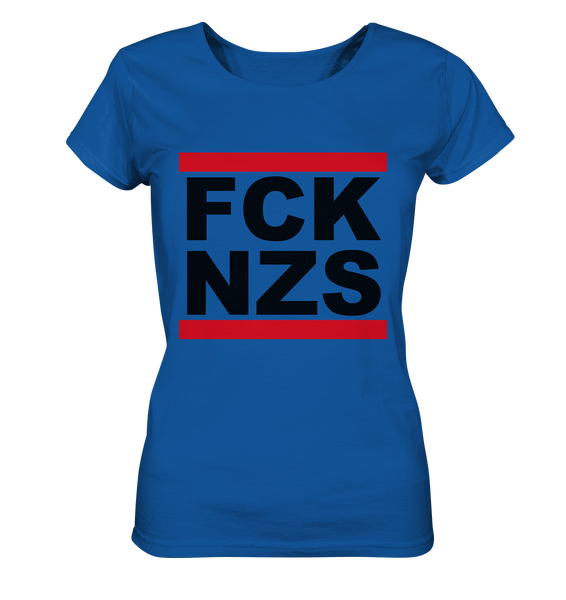 N.O.S.W. BLOCK Gegen Rechts Shirt "FCK NZS" Girls Organic T-Shirt blau