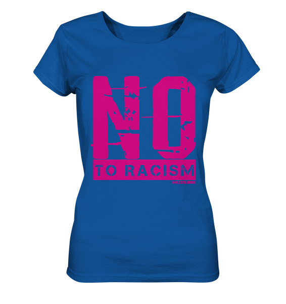 N.O.S.W. BLOCK Gegen Rechts Shirt "NO TO RACISM" Damen Organic T-Shirt blau
