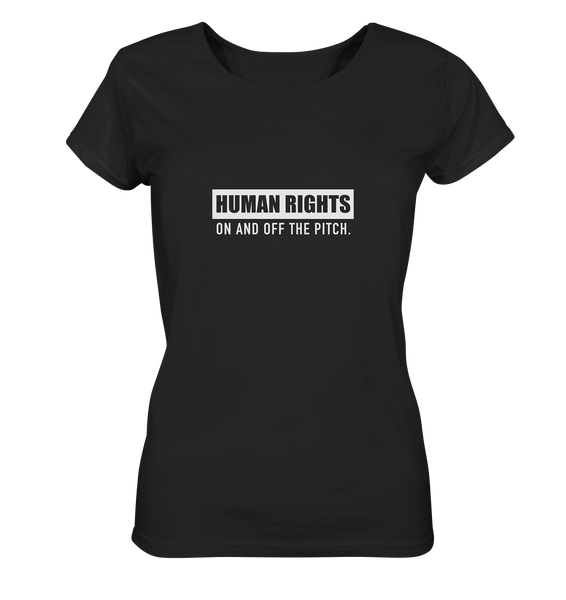 N.O.S.W. BLOCK Fanblock Shirt "HUMAN RIGHTS ON AND OFF THE PITCH" Girls Organic T-Shirt schwarz