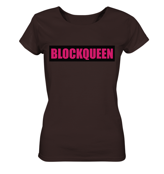 N.O.S.W. BLOCK Fanblock Shirt "BLOCKQUEEN" Damen Organic T-Shirt braun