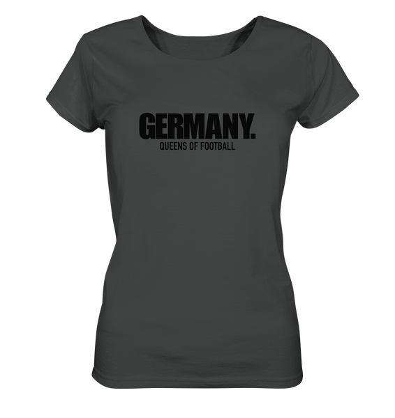 N.O.S.W. BLOCK Fanblock Shirt "GERMANY. QUEENS OF FOOTBALL" Girls Organic T-Shirt anthrazit