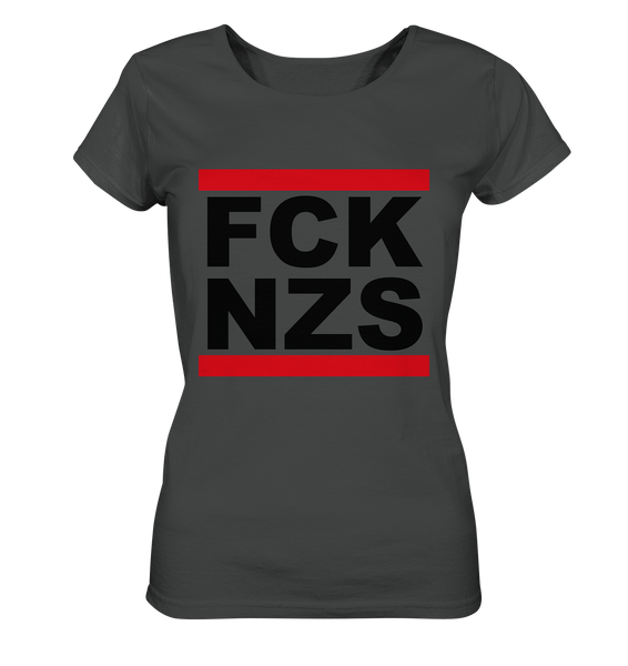 N.O.S.W. BLOCK Gegen Rechts Shirt "FCK NZS" Girls Organic T-Shirt anthrazit