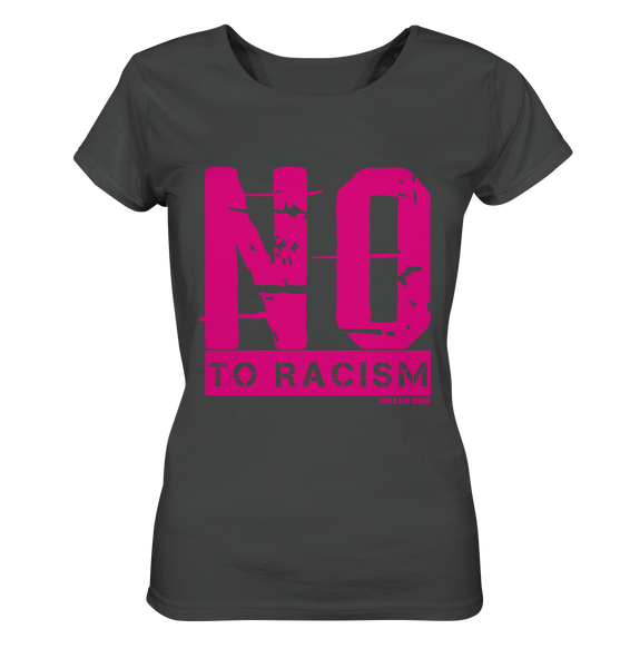 N.O.S.W. BLOCK Gegen Rechts Shirt "NO TO RACISM" Damen Organic T-Shirt anthrazit