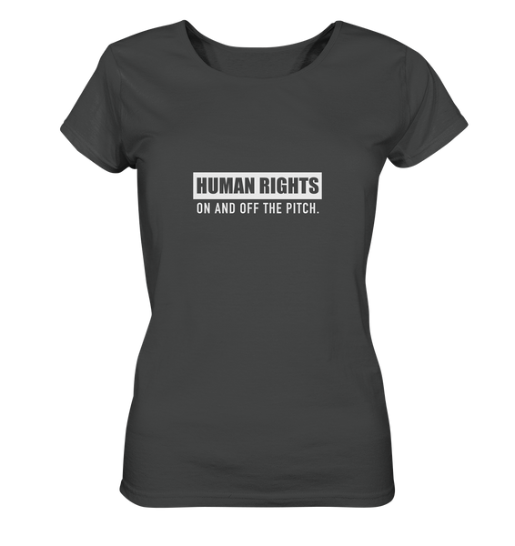 N.O.S.W. BLOCK Fanblock Shirt "HUMAN RIGHTS ON AND OFF THE PITCH" Girls Organic T-Shirt anthrazit