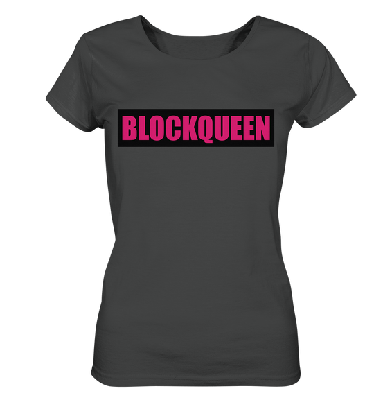 N.O.S.W. BLOCK Fanblock Shirt "BLOCKQUEEN" Damen Organic T-Shirt anthrazit