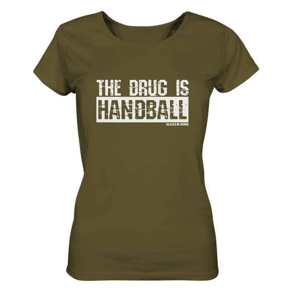 N.O.S.W. BLOCK Fanblock Shirt "THE DRUG IS HANDBALL" Girls Organic T-Shirt khaki