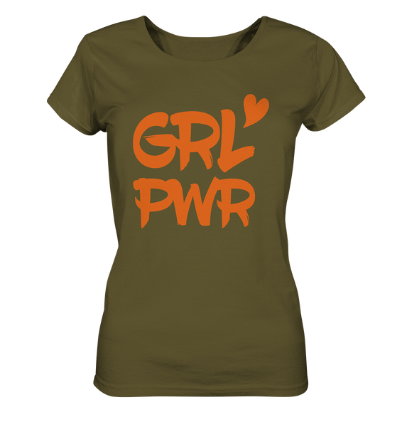 N.O.S.W. BLOCK Girls Shirt "GRL PWR" Organic T-Shirt khaki