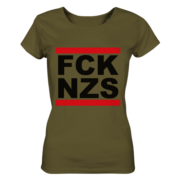 N.O.S.W. BLOCK Gegen Rechts Shirt "FCK NZS" Girls Organic T-Shirt khaki