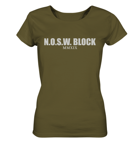 N.O.S.W. BLOCK Shirt "MMXIX" Girls Organic T-Shirt khaki