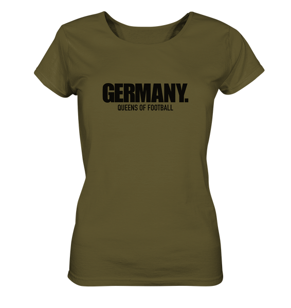N.O.S.W. BLOCK Fanblock Shirt "GERMANY. QUEENS OF FOOTBALL" Girls Organic T-Shirt khaki