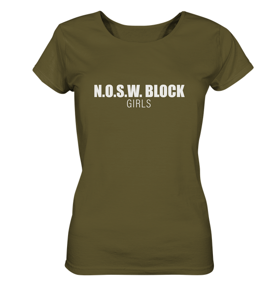 N.O.S.W. BLOCK Shirt "N.O.S.W. BLOCK GIRLS" Girls Organic T-Shirt khaki