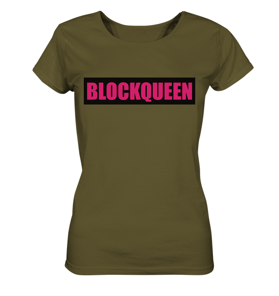 N.O.S.W. BLOCK Fanblock Shirt "BLOCKQUEEN" Damen Organic T-Shirt khaki
