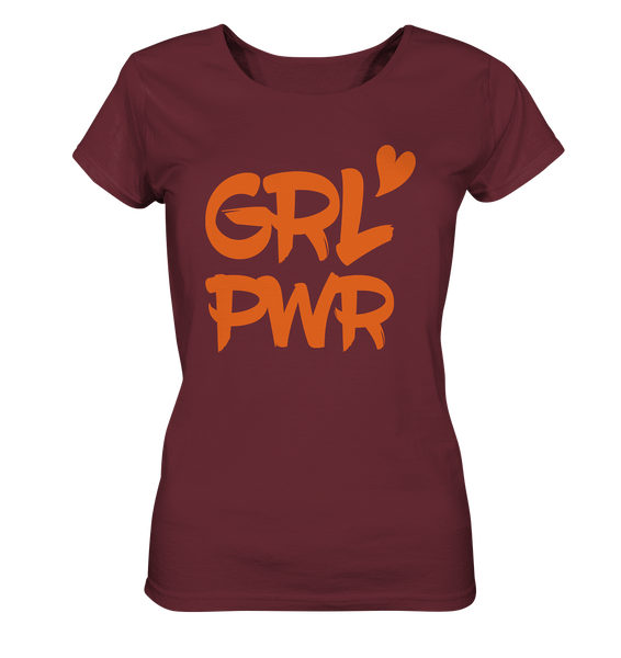 N.O.S.W. BLOCK Girls Shirt "GRL PWR" Organic T-Shirt weinrot