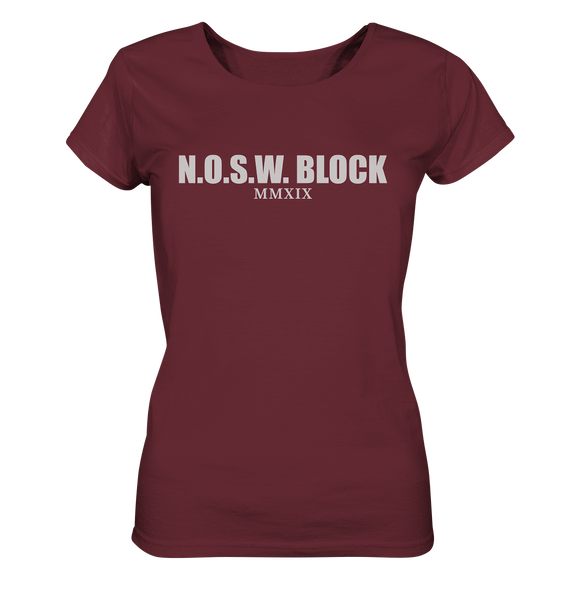 N.O.S.W. BLOCK Shirt "MMXIX" Girls Organic T-Shirt weinrot