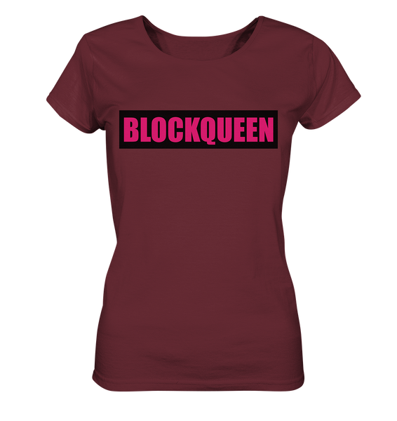 N.O.S.W. BLOCK Fanblock Shirt "BLOCKQUEEN" Damen Organic T-Shirt weinrot