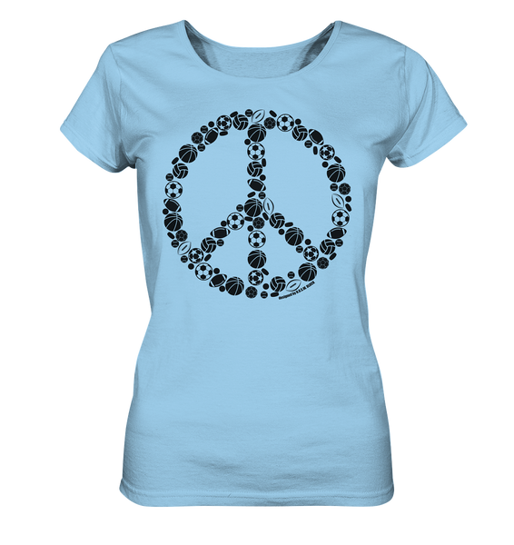 N.O.S.W. BLOCK Shirt "SPORTS FOR PEACE" Girls Organic T-Shirt himmelblau