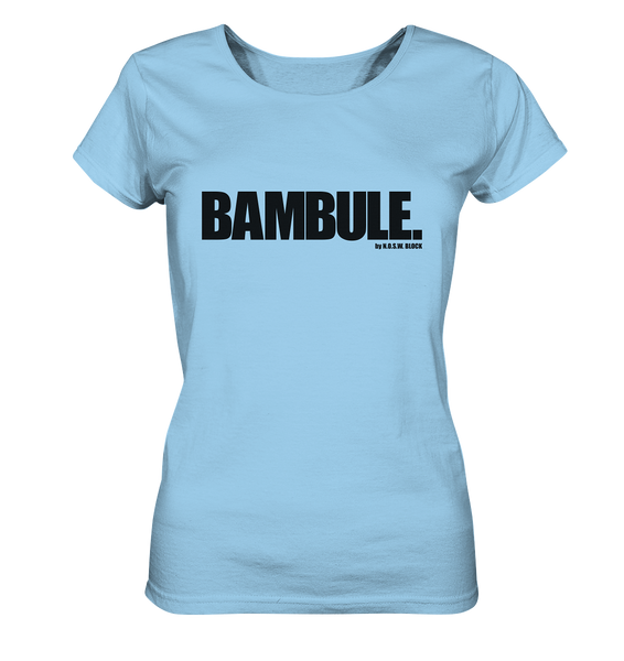 N.O.S.W. BLOCK Fanblock Shirt "BAMBULE." Girls Organic T-Shirt himmelblau