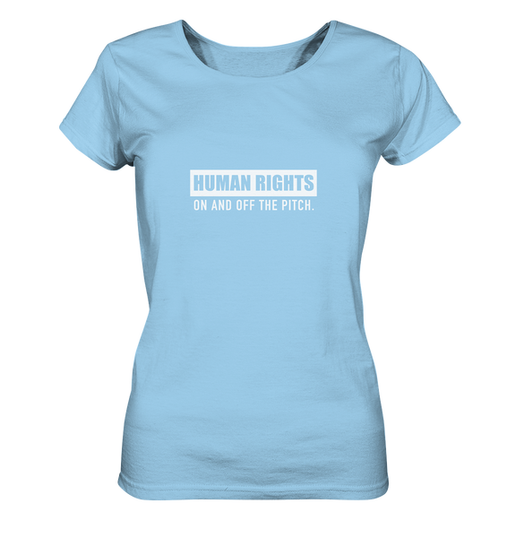 N.O.S.W. BLOCK Fanblock Shirt "HUMAN RIGHTS ON AND OFF THE PITCH" Girls Organic T-Shirt himmelblau