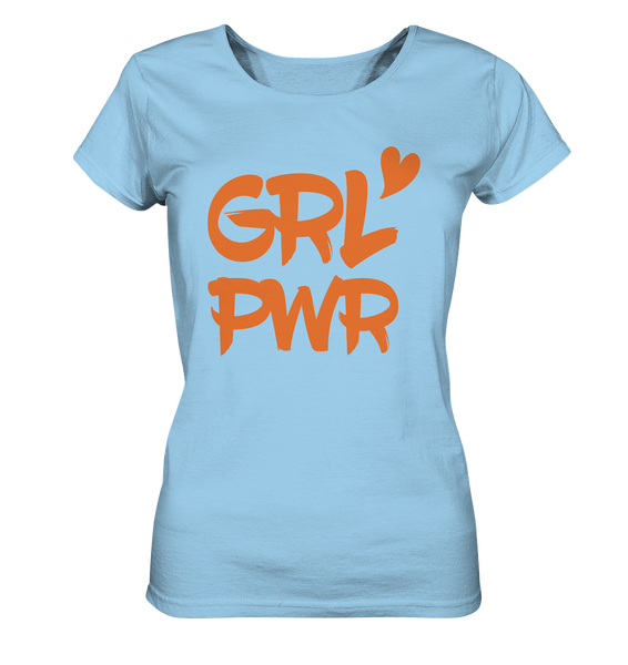 N.O.S.W. BLOCK Girls Shirt "GRL PWR" Organic T-Shirt himmelblau