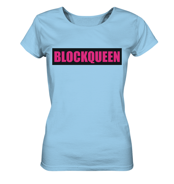 N.O.S.W. BLOCK Fanblock Shirt "BLOCKQUEEN" Damen Organic T-Shirt himmelblau