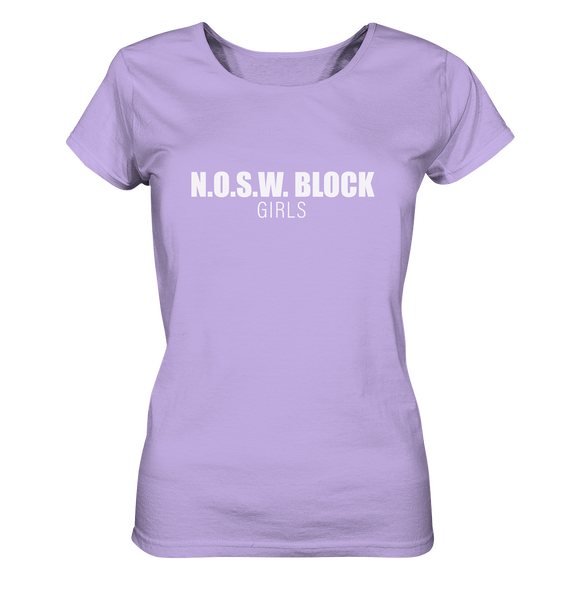 N.O.S.W. BLOCK Shirt "N.O.S.W. BLOCK GIRLS" Girls Organic T-Shirt lavendel