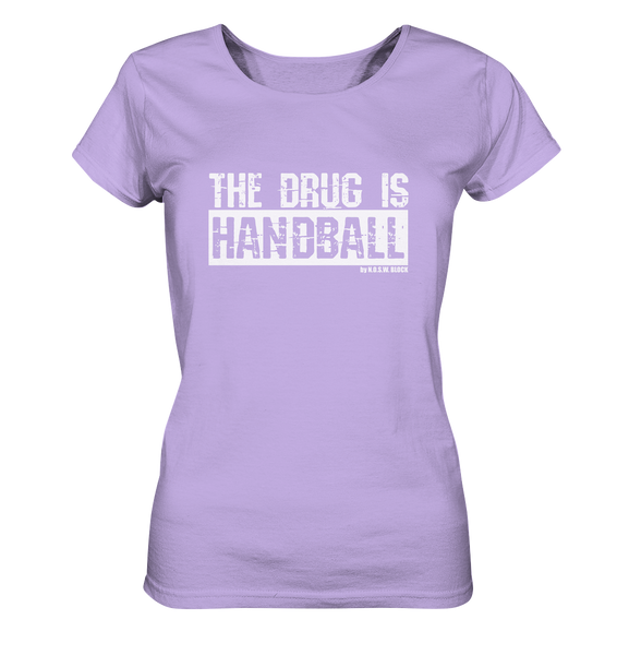 N.O.S.W. BLOCK Fanblock Shirt "THE DRUG IS HANDBALL" Girls Organic T-Shirt lavendel