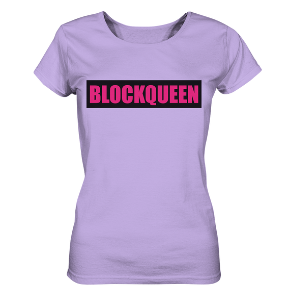 N.O.S.W. BLOCK Fanblock Shirt "BLOCKQUEEN" Damen Organic T-Shirt lavendel