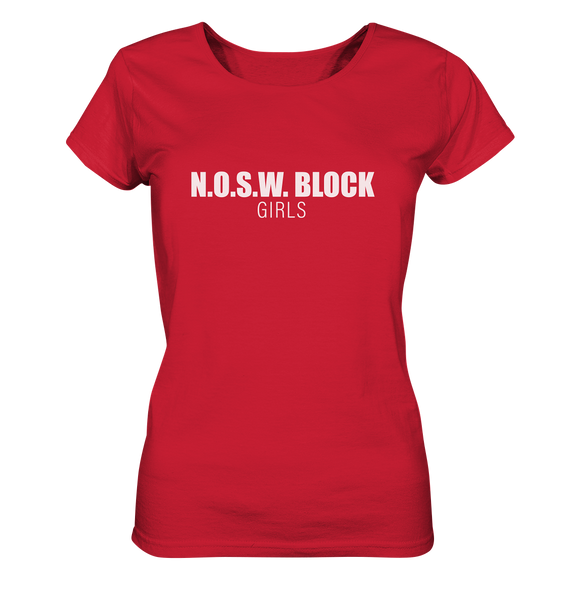 N.O.S.W. BLOCK Shirt "N.O.S.W. BLOCK GIRLS" Girls Organic T-Shirt rot