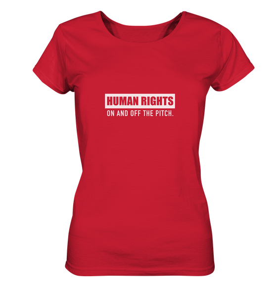 N.O.S.W. BLOCK Fanblock Shirt "HUMAN RIGHTS ON AND OFF THE PITCH" Girls Organic T-Shirt rot