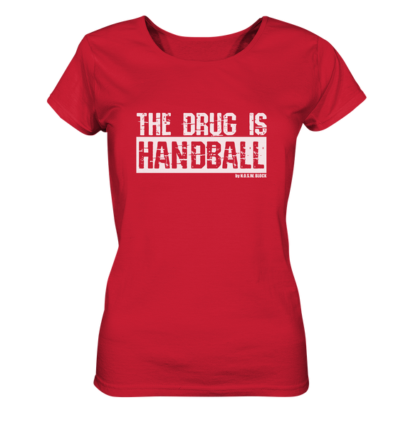 N.O.S.W. BLOCK Fanblock Shirt "THE DRUG IS HANDBALL" Girls Organic T-Shirt rot