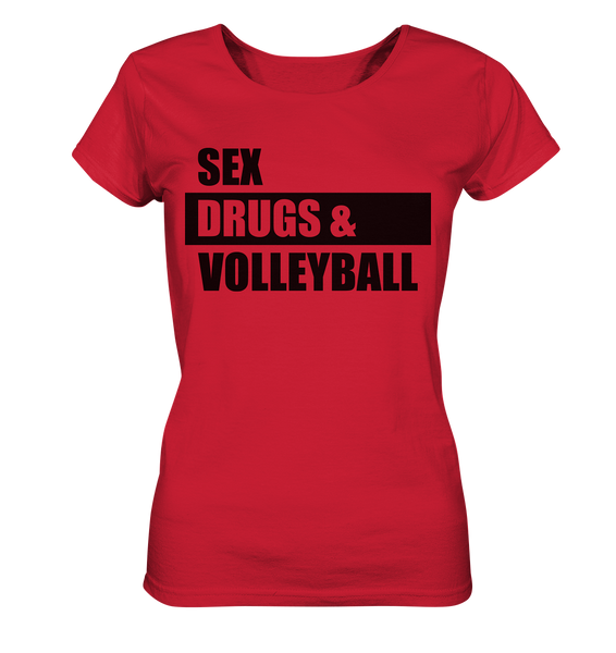 N.O.S.W. BLOCK Fanblock Shirt "SEX, DRUGS & VOLLEYBALL" Girls Organic Shirt rot