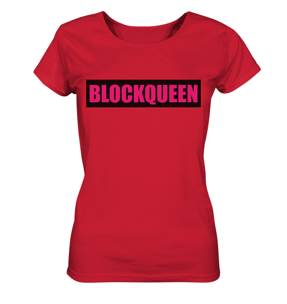 N.O.S.W. BLOCK Fanblock Shirt "BLOCKQUEEN" Damen Organic T-Shirt rot