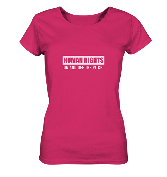 N.O.S.W. BLOCK Fanblock Shirt "HUMAN RIGHTS ON AND OFF THE PITCH" Girls Organic T-Shirt himbeere