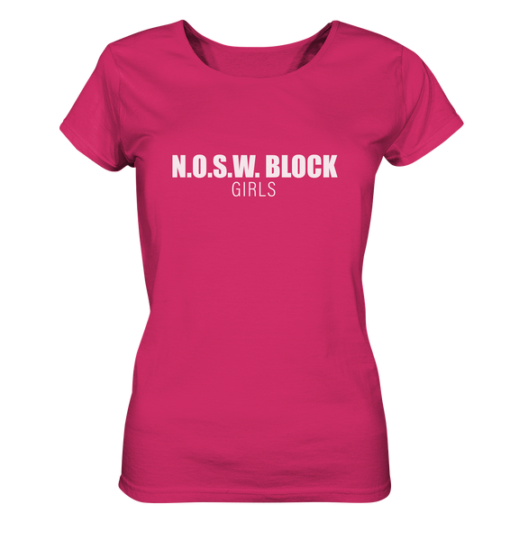 N.O.S.W. BLOCK Shirt "N.O.S.W. BLOCK GIRLS" Girls Organic T-Shirt himbeere