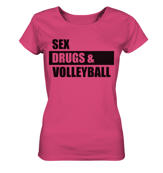 N.O.S.W. BLOCK Fanblock Shirt "SEX, DRUGS & VOLLEYBALL" Girls Organic Shirt pink punch