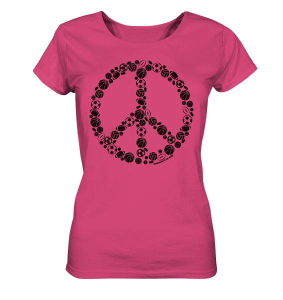 N.O.S.W. BLOCK Shirt "SPORTS FOR PEACE" Girls Organic T-Shirt punch pink