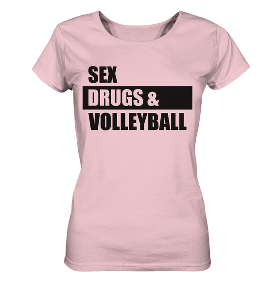 N.O.S.W. BLOCK Fanblock Shirt "SEX, DRUGS & VOLLEYBALL" Girls Organic Shirt cotton pink