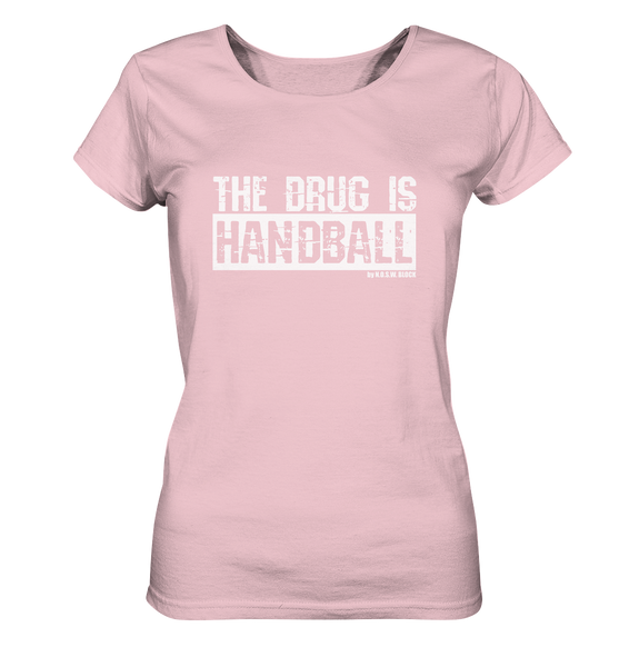 N.O.S.W. BLOCK Fanblock Shirt "THE DRUG IS HANDBALL" Girls Organic T-Shirt pink