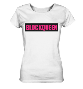 N.O.S.W. BLOCK Fanblock Shirt "BLOCKQUEEN" Damen Organic T-Shirt weiss