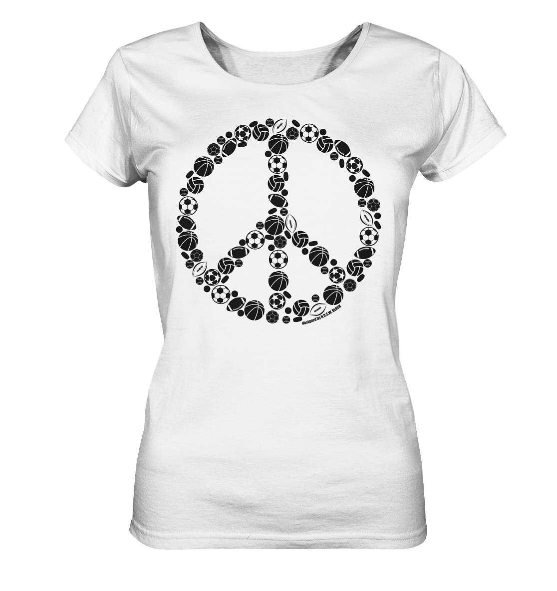 N.O.S.W. BLOCK Shirt "SPORTS FOR PEACE" Girls Organic T-Shirt weiss