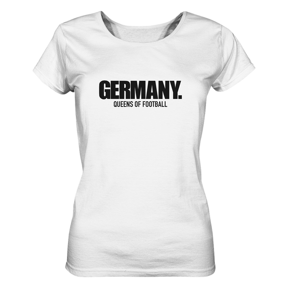 N.O.S.W. BLOCK Fanblock Shirt "GERMANY. QUEENS OF FOOTBALL" Girls Organic T-Shirt weiss