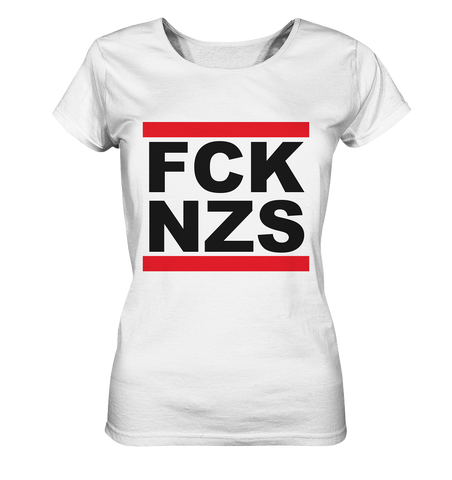 N.O.S.W. BLOCK Gegen Rechts Shirt "FCK NZS" Girls Organic T-Shirt weiss
