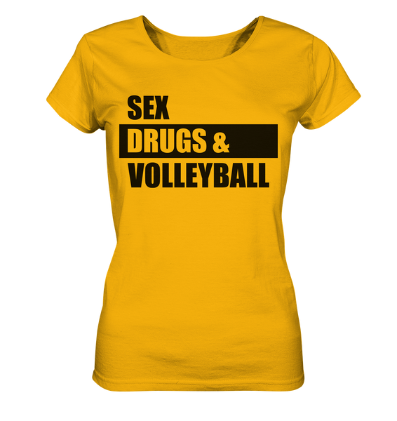 N.O.S.W. BLOCK Fanblock Shirt "SEX, DRUGS & VOLLEYBALL" Girls Organic Shirt gelb