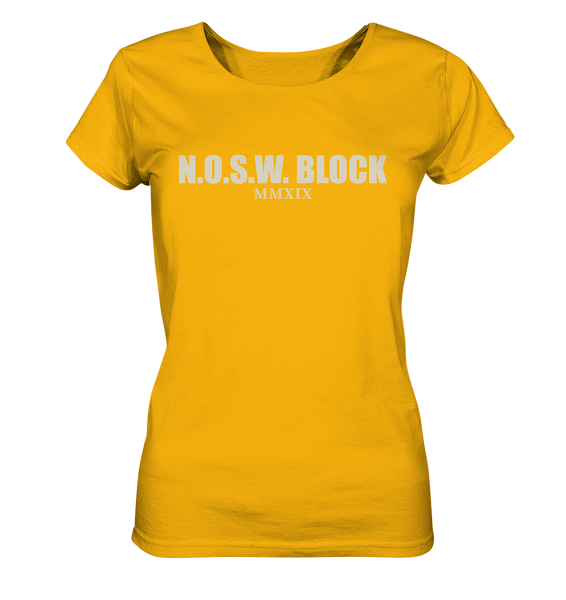 N.O.S.W. BLOCK Shirt "MMXIX" Girls Organic T-Shirt gelb