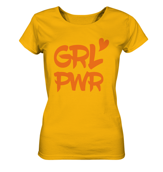 N.O.S.W. BLOCK Girls Shirt "GRL PWR" Organic T-Shirt gelb