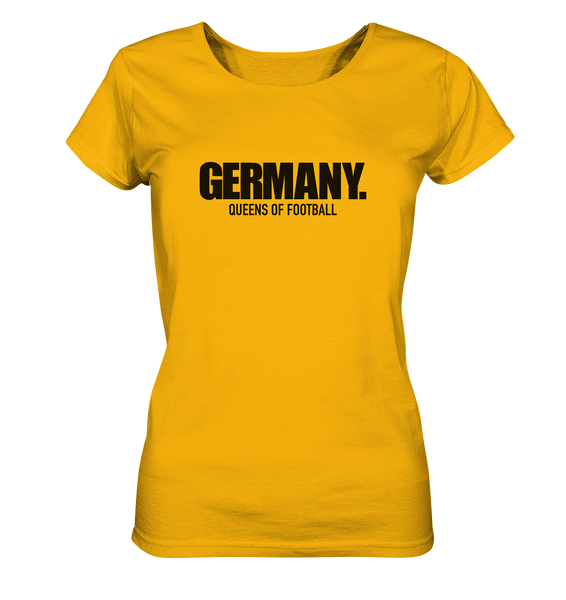N.O.S.W. BLOCK Fanblock Shirt "GERMANY. QUEENS OF FOOTBALL" Girls Organic T-Shirt gelb